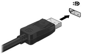 Dual-Mode DisplayPort Dual-Mode DisplayPort forbinder computeren til en valgfri video- eller lydenhed, f.eks. HD-fjernsyn (High Definition), eller til en anden kompatibel digital- eller lydkomponent.