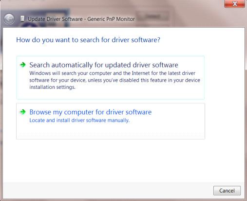 Åbn "Opdater driversoftware-generic PnP-skærm" ved at klikke på