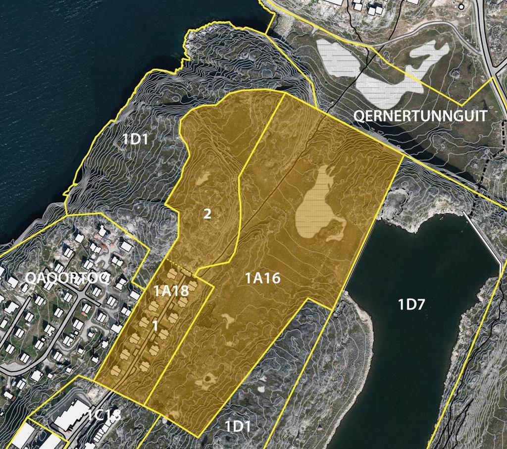INDHOLDSFORTEGNELSE 1. REDEGØRELSE 1.1 PLANOMRÅDET Planområdet ligger i den nordvestlige del af Nuuk i bydelen mellem Qaqortoq (Myggedalen) og Qernertunnguit området.