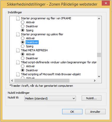 WorkZone Explorer2014 R2 Zonen Lokalt intranet skal sættes til at have automatisk integreret brugerlogon udført af Windows uden Logon-dialogbokse. 3.