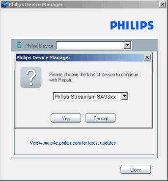 2 Start Philips Device Manager fra Start [Start] > Programs