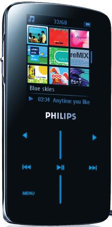 1 Hvad der er i boksen Det følgende tilbehør følger med din afspiller: Afspiller Høretelefoner Beskyttelsesetui USB forlængerkabel Philips