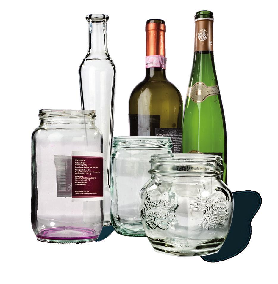 Glas Glas og flasker afleveres i