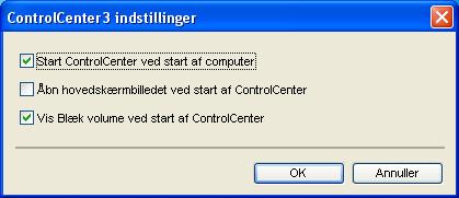 3 Deaktivering af funktionen Automatisk indlæsning 3 Når du starter ControlCenter3 fra menuen Start, vises ikonet i proceslinjen. Du kan åbne ControlCenter3- vinduet ved at dobbeltklikke på ikonet.