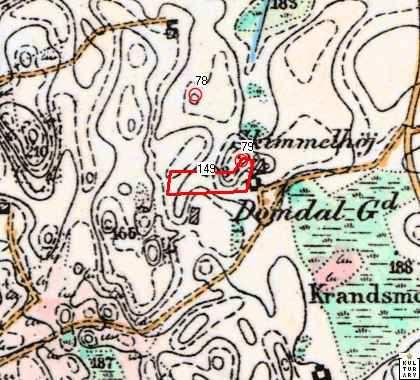 5 Tidl. arkæologiske fund i og nær ved området Der er registreret to (fjernede) gravhøje (sb. 78-79) ved og lidt nordvest for Domdalsgård.