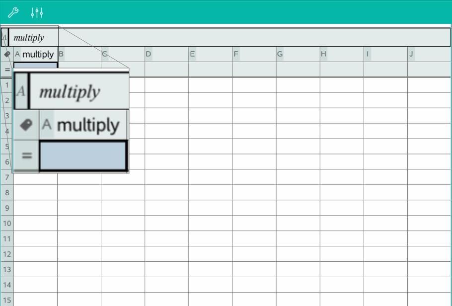 Oprettelse af variable i Lister og regneark Ved at navngive en søjle i titelfeltet øverst i søjlen gemmes denne søjle automatisk som en listevariabel.