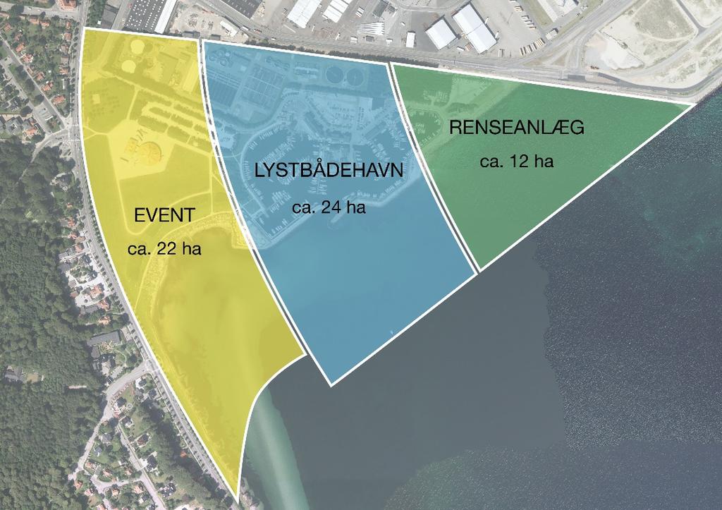 8 3.2 Areal En udvidet Marselisborg Lystbådehavn påtænkes etableret syd og øst for den eksisterende lystbådehavn, som vist på nedenstående Figur 2.