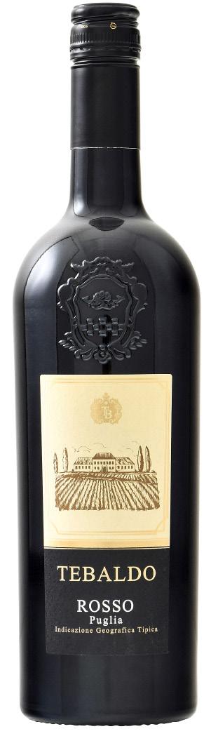 Tebaldo, Rosso, Puglia, Italien Tebaldo Rosso er en skøn rødvin fra Puglien bestående af 80% Negroamaro og 20% Primitivo.