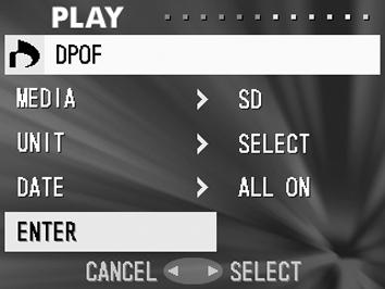Brug af AFSPIL-menuen (fortsat) 4 5 4. Gå tilbage til skærm 2, og vælg "UNIT". Skærmen til venstre (skærm 4) vises.