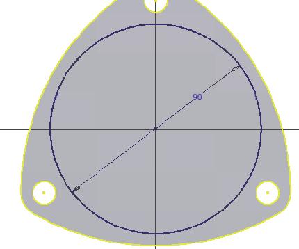 Tegn en cirkel med centrum i 0,0 og med