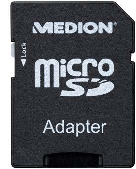 SDHC-kort 16 GB med SD adapter.