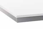 BORDPLADER Bordplader af akryl Bordpladerne af akryl er skræddersyet til din køkkenløsning. Vælg den ønskede dybde og længde (maks. 4 m uden samlinger).