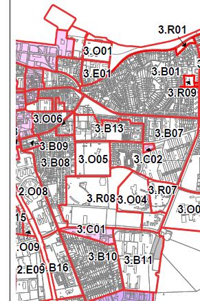 Nye kommuneplanrammer for ændring af rammeområde 3.R08K Kommuneplantillæg nr. 35 inddrager en del af stadionområdet, rammeområde 3.R08, i bymidteafgrænsningen jf. ovenstående.
