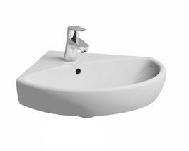 HÅNDVASKE Ifö Cera håndvaske 2322, 57 cm Håndvask 57 cm med hanehul, overløbshul og forhøjet bagkant. Monteres på bæringer.