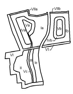 BESTEMMELSER Lokalplanområdet opdeles i 7 delområder, som er vist på kortbilag 2 og illustrationen til venstre.