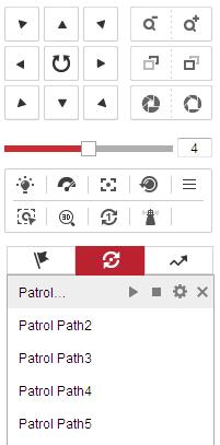 22 4.4.1 PTZ-styringspanel Klik på på livevisningsskæ rmen for at vise PTZ-kontrolpanelet, eller klik på for at skjule det. Klik på retningsknapperne for at styre pan-/tiltbevæ gelserne.