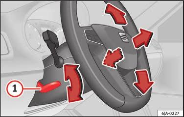 Indstilling af rat Sørg for, at du kan nå den øverste del af rattet, og at du kan holde ordentligt fast i det fare for ulykke!