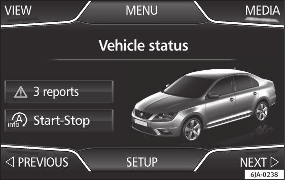 Antallet af tilgængelige menuer og betegnelsen på de forskellige menuoptioner er afhængige af bilens elektronik og udstyr. Tilslut tændingen.
