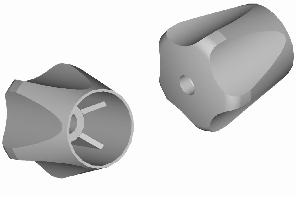 Opgave 1. Håndgreb for vandhane. Vigtige kommandoer i denne øvelse: VPORTS UCS REVOLVE ARRAY 3D SUBTRACT HIDE SECTION EXTRUDE 3DOrbit Fig 1.