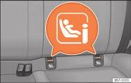 Generelt Vægtklasse Størrelsesgruppe Apparat Placering af ISOFIX-holdere i bilen Passagersæde Yderste bagsæde airbag on airbag off Midterste bagsædeplads IUF: Er egnet til universelle, fremadvendte