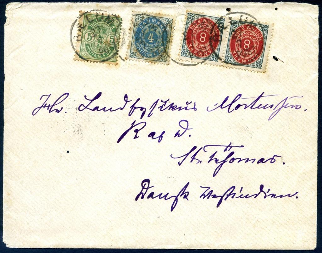 Bagpå ankomststempel LAP ST. THO- MAS 1888. Der kendes en del af disse breve både fra tiden med diligencer og tog (også Hadsund-Aalborg fra Sdr. Kongerslev).