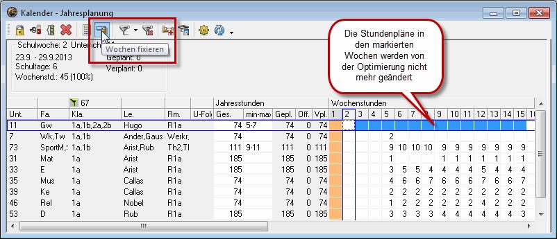 Kalendermodul 9.2 45 Kalenderrækkefølge Kalenderrækkefølge funktionen var også tilgængelig i Untis 2012.