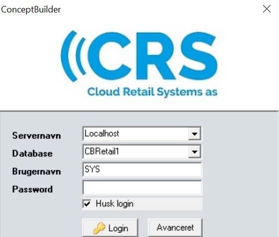 Start CB Retail For at starte CB Retail skal man dobbeltklikke på ikonet CB Retail.