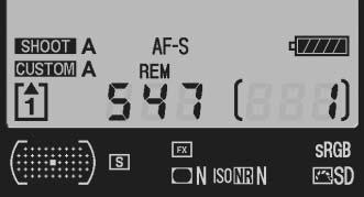 A Indstilling af autofokus Indstillingen af autofokus vises på optageinformationsdisplayet, når der trykkes på knappen R.