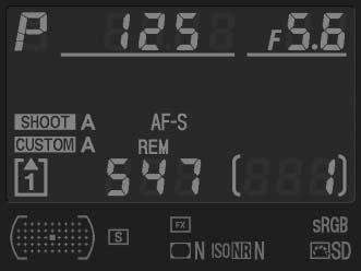 d6: Shooting Info Display (Optageinformationsdisplay) I standardindstillingen [Auto] (AUTO) skifter bogstavernes farve på informationsdisplayet (s.