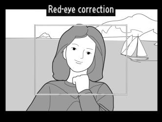 U Red-Eye Correction (Rød-øje korrektion) Denne indstilling bruges til at udbedre "røde øjne", der skyldes brug af flash, og den kan kun benyttes til billeder, der tages med brug af flash.