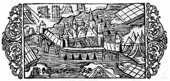 Her ses en by fra 1555, der ifølge Olaus Magnus er befæstet med både en pæle- og en kædespærring, som er udspændt (Efter Magnus 1976). Etnologiske kilder såsom mundtlige beretninger og overleveringer.