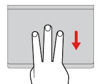Tryk med to fingre Tryk et vilkårligt sted på klikpladen med to fingre for at få vist en