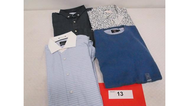 strik-trøje m. krave, Selected Homme, str. S, mørkeblå + 1 stk. skjorte, Minimum, str.