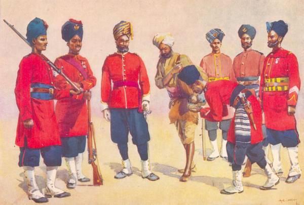 Regimentsmærke - 13 th Rajputs (The Shekhawati Regiment). Fra Kilde 2.