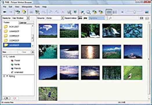 Kopiering af billeder til din computer vha. "Picture Motion Browser" Visning af billeder på computeren Når importen er gennemført, starter "Picture Motion Browser".