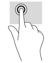 Tryk med én finger på TouchPad-zonen for at foretage et valg. Dobbelttryk på et element for at åbne det.