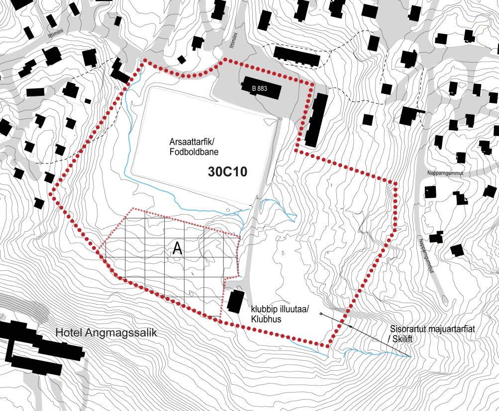 30C10-1 Område til fællesformål, Tasiilaq Redegørelse Planens hovedtræk Formålet med kommuneplantillægget er at fastlægge den fremtidige arealanvendelse i området.