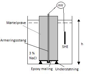 3.3. Korrosion Formålet med korrosionsforsøgene er at finde ud af hvor meget armeringsstålet i de forskellige mørtelprøver bliver korroderet, når mørtelprøverne står i saltvand.