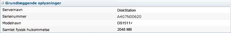 Sørg for, at DiskStation anerkender den nye hukommelseskapacitet Når du har installeret hukommelsesmodulet på DiskStation, anbefales det, at du kontrollerer, om serveren anerkender den nye hukommelse.