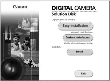 Indlæsning af billeder på en computer 25 Klargøring før overførsel af billeder Du skal installere softwaren, før du tilslutter kameraet til computeren. 1. Installation af softwaren.