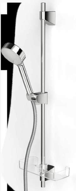 håndbruser, justerbar bruserstang max. 720 mm, 1750 mm bruserslange og sæbeskål.