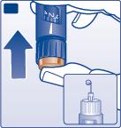 For at undgå injektion af luft og sikre korrekt dosering: Indstil dosisvælgeren på 2 enheder.