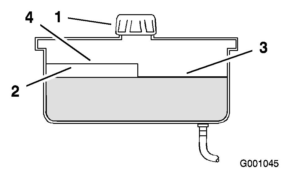 2. Rengør området omkring hydrauliktankens påfyldningsstuds (Figur 65). 3. Fjern hætten fra påfyldningsstudsen. Kig i tanken for at se, om der er væske i beholderen (Figur 65). 4.