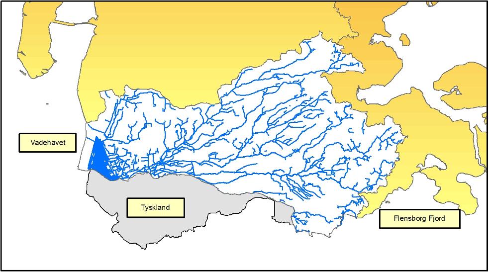 Redegørelse 2.1 Områdebeskrivelse Det grænseoverskridende internationale vanddistrikt omfatter Hovedvandopland 4.