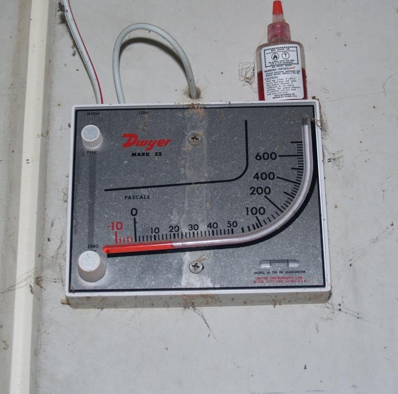 Undertryksmåler væsentlig del af ventilationsanlægget Kontrol af maks.
