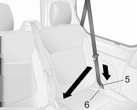 sæderække (se illustrationen) skal de bageste sikkerhedsseler 1 altid bruges (befinder sig bag sæderne i 3. række).