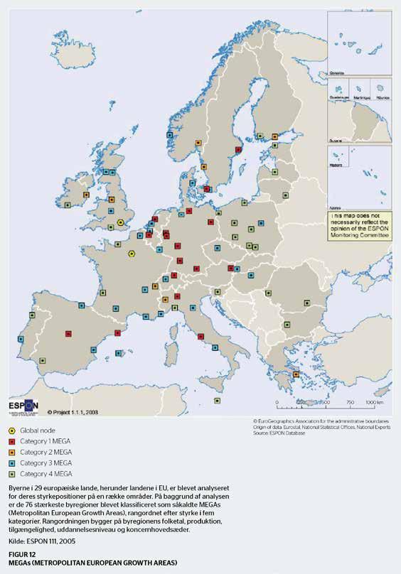 tatet er, at jobs og befolkning ofte koncentreres i de større byregioner. Analyser af byerne peger på, at forholdsvis mange nordeuropæiske byer har udviklet særlige styrkepositioner.