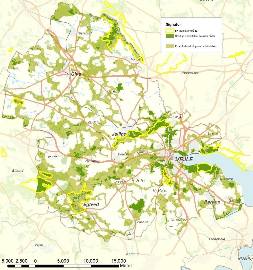 Kort ovr udpgningr i kommunplan 2013-2025 for økologisk