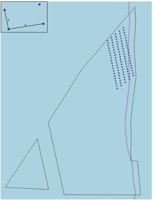 FINSCREENING AF HAVAREALER TIL ETABLERING AF NYE HAVMØLLEPARKER 37 Figur 5-6 Nordsø område inklusiv foreslået placering af møllerne i layout 4. 5.2.