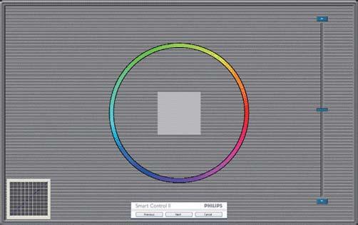 3. Billedoptimering Første farvekalibreringsskærm: rullemenuen. På en ikke-understøttet skærm med DDC/CI er kun Help (Hjælp) og Options (Funktioner) til rådighed.